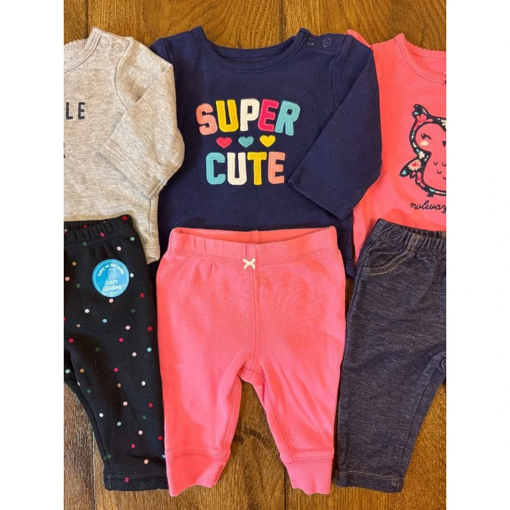 Baby Girl 3 Months Outfits Pants Shirts Bodysuits Long Sleeve Clothes Lot Bestie - Picture 4 of 15